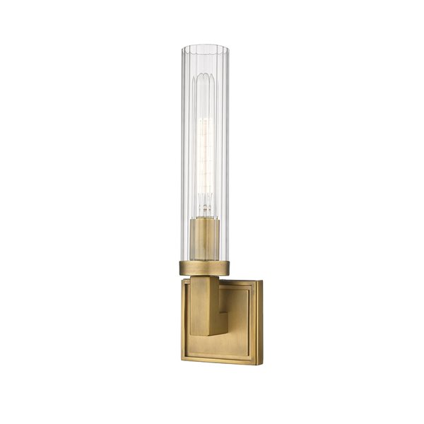 Z-lite Beau 4.5-in 1-light Rubbed Brass Modern/contemporary Wall Sconce