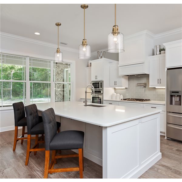 Z-lite Kinsley Heirloom Gold Transitional Seeded Glass Bell Halogen Medium (10-22 Inches) Pendant Light