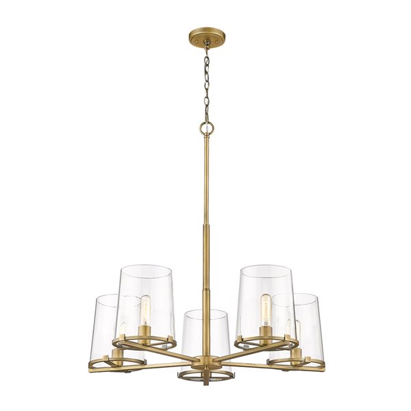 Z-Lite Callista 5-Light Rubbed Brass Transitional Chandelier 3032-5RB ...