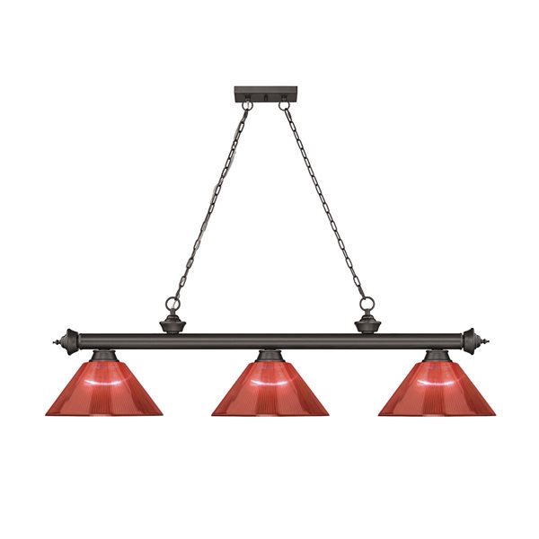 Z-Lite Cordon Bronze 3-Light PVC Pool Table Lighting