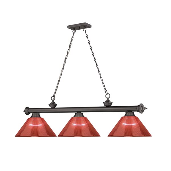 Z-Lite Cordon Bronze 3-Light PVC Pool Table Lighting