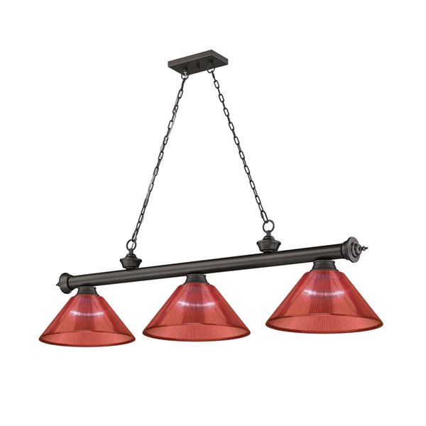 Z-Lite Cordon Bronze 3-Light PVC Pool Table Lighting