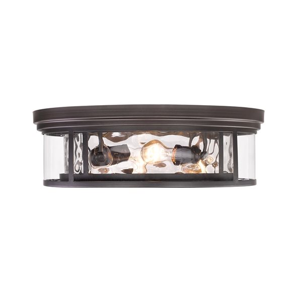 Z-Lite Clarion 6.25-in x 20.75-in 4-Light Bronze Flush Mount Light