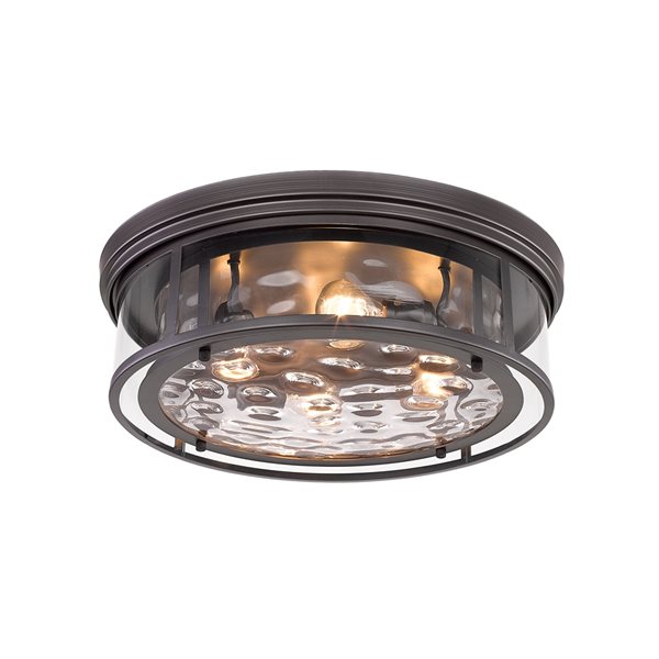 Z-Lite Clarion 6.25-in x 20.75-in 4-Light Bronze Flush Mount Light