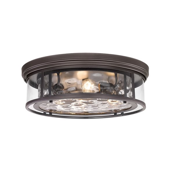 Z-Lite Clarion 6.25-in x 20.75-in 4-Light Bronze Flush Mount Light