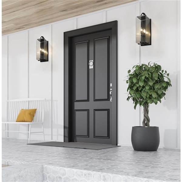 Z-lite Sana 24.75-in Black Hardwired Candelabra Base (E-12) Outdoor Wall Light