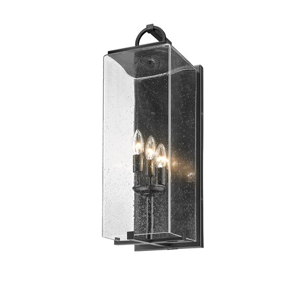 Z-lite Sana 24.75-in Black Hardwired Candelabra Base (E-12) Outdoor Wall Light