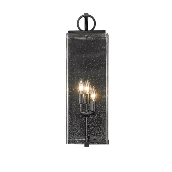 Z-lite Sana 24.75-in Black Hardwired Candelabra Base (E-12) Outdoor Wall Light