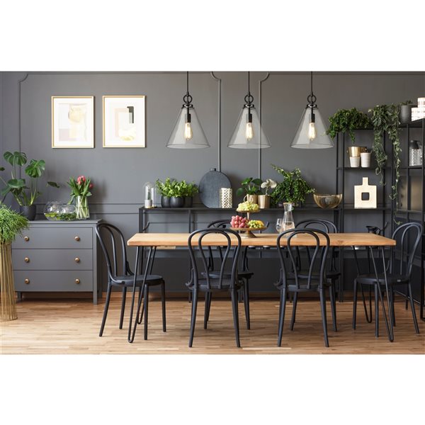 Z-lite Harper Matte Black Modern/contemporary Clear Glass Cone Halogen Medium (10-22 Inches) Pendant Light