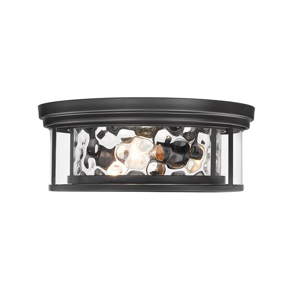 Z-Lite Clarion 6.25-in x 16-in 3-Light Matte Black Flush Mount Light