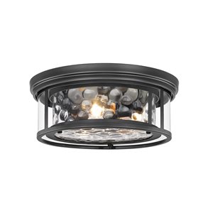 Z-Lite Clarion 6.25-in x 16-in 3-Light Matte Black Flush Mount Light