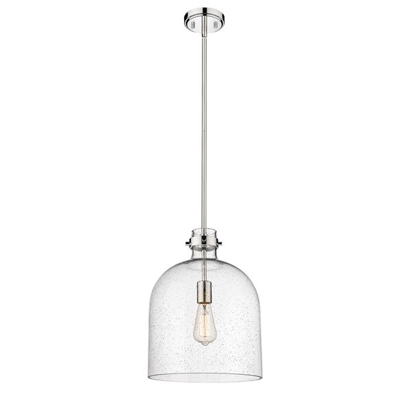 Z-Lite Pearson 12-in 1-Light Polished Nickel Farmhouse Chandelier