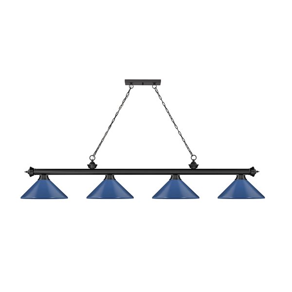 Z-Lite Cordon Matte Black 4-Light Metal Pool Table Lighting