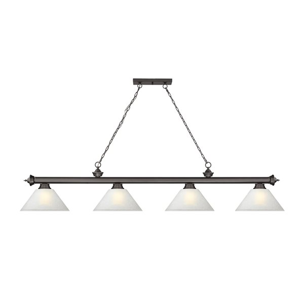 Z-Lite Cordon Bronze 4-Light White Pool Table Lighting