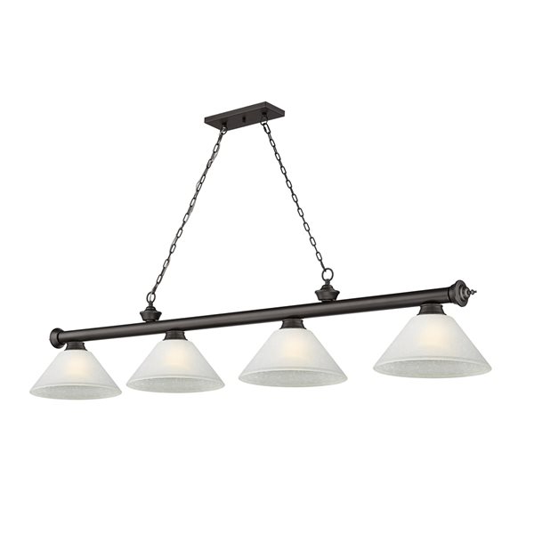 Z-Lite Cordon Bronze 4-Light White Pool Table Lighting