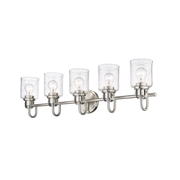 Z-lite Kinsley 5-light Nickel Traditional Vanity Light