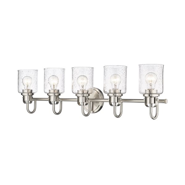 Z-lite Kinsley 5-light Nickel Traditional Vanity Light