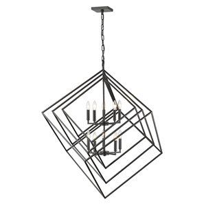 Z-Lite Euclid 41.75-in 10-Light Matte Black Contemporary Chandelier