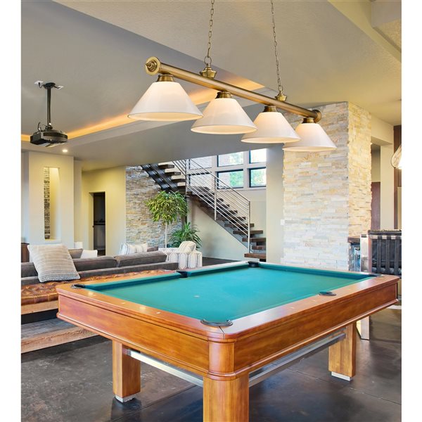Z-Lite Cordon Rubbed Brass 4-Light PVC Pool Table Lighting