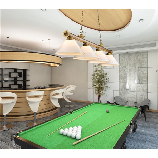 Z-Lite Cordon Rubbed Brass 4-Light PVC Pool Table Lighting