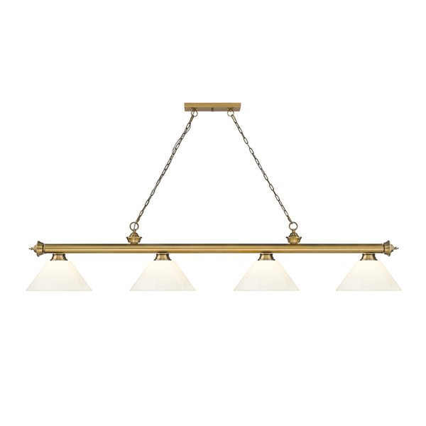 Z-Lite Cordon Rubbed Brass 4-Light PVC Pool Table Lighting