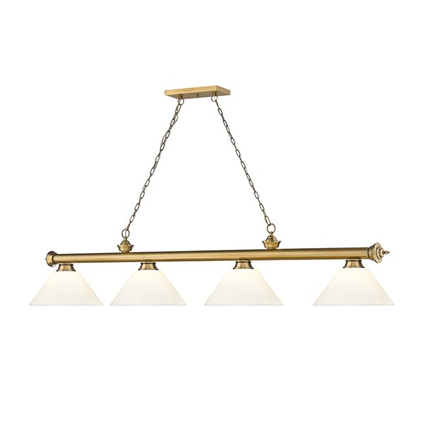 Z-Lite Cordon Rubbed Brass 4-Light PVC Pool Table Lighting