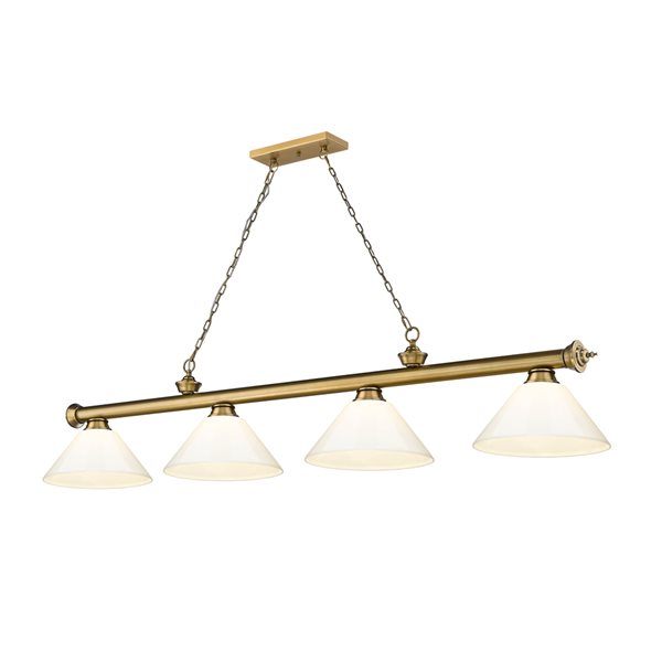 Z-Lite Cordon Rubbed Brass 4-Light PVC Pool Table Lighting