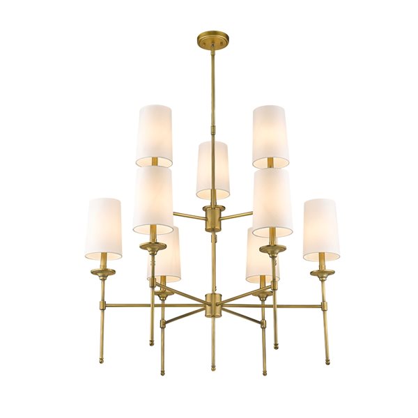 Z-Lite Emily 9-Light Rubbed Brass Traditional Chandelier
