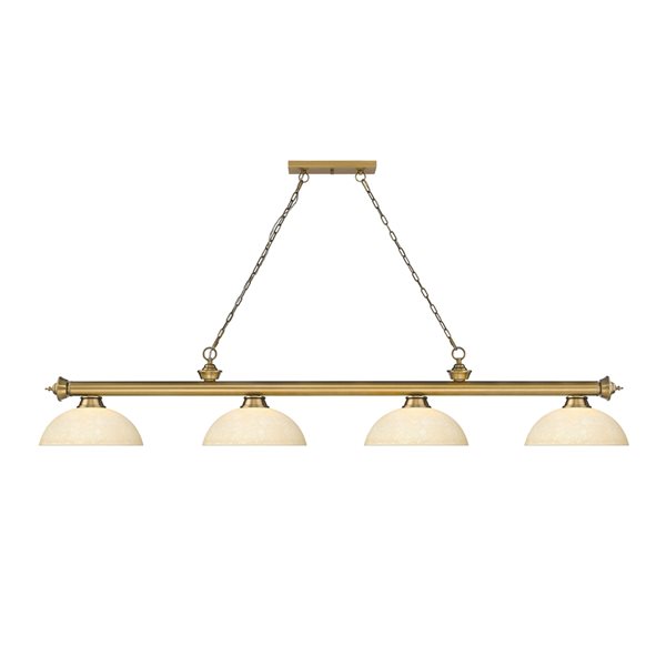 Z-Lite Cordon Rubbed Brass 4-Light Marbleized Pool Table Lighting