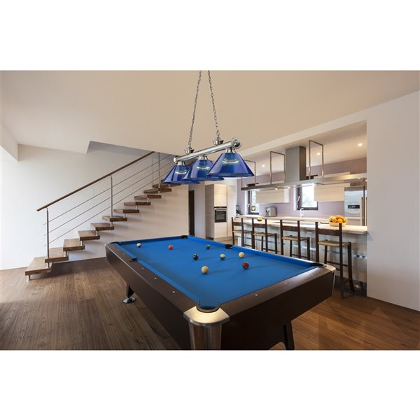 Z-Lite Cordon Brushed Nickel 3-Light PVC Pool Table Lighting