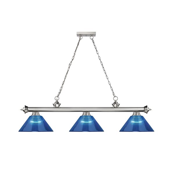Z-Lite Cordon Brushed Nickel 3-Light PVC Pool Table Lighting