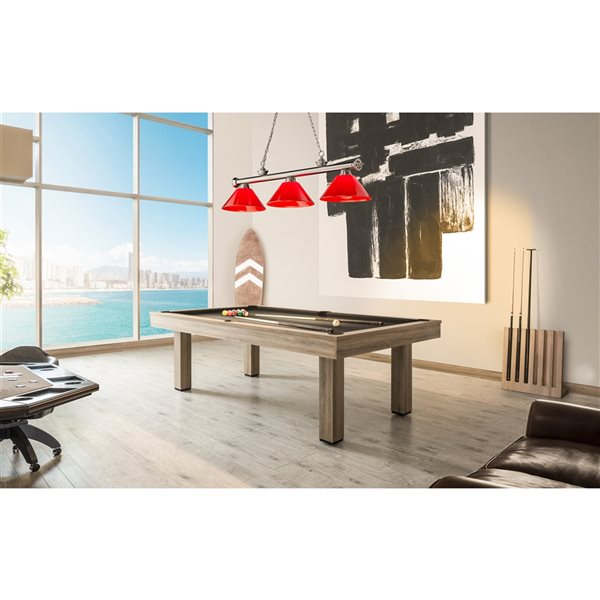 Z-Lite Cordon Brushed Nickel 3-Light PVC Pool Table Lighting