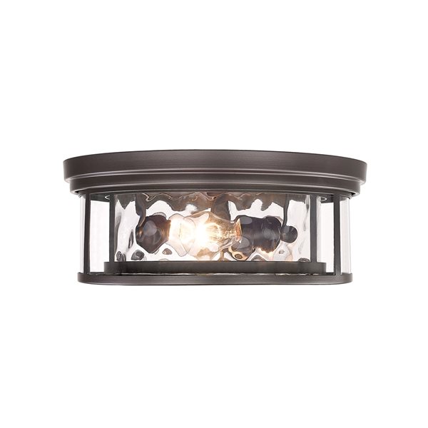 Z-Lite Clarion 6.25-in x 16-in 3-Light Bronze Flush Mount Light