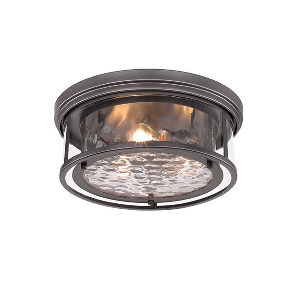 Z-Lite Clarion 6.25-in x 16-in 3-Light Bronze Flush Mount Light