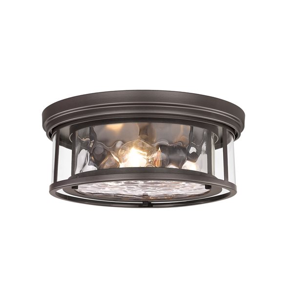 Z-Lite Clarion 6.25-in x 16-in 3-Light Bronze Flush Mount Light