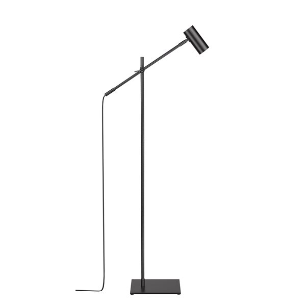 Z-Lite Calumet 48.25-in Matte Black Swing-Arm Floor Lamp