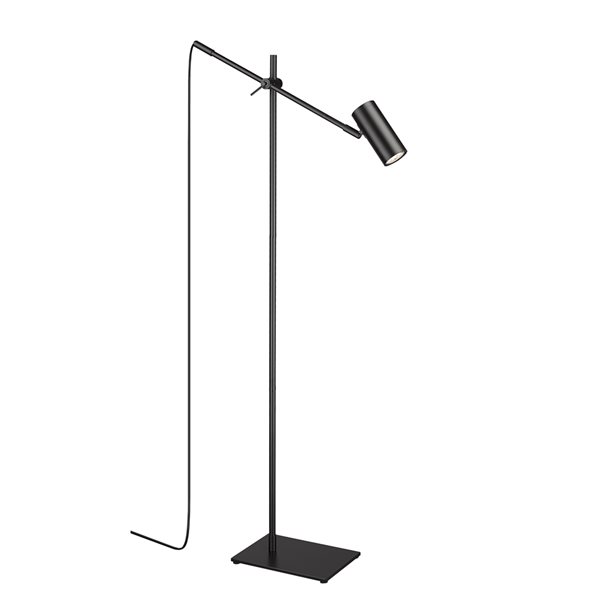 Z-Lite Calumet 48.25-in Matte Black Swing-Arm Floor Lamp