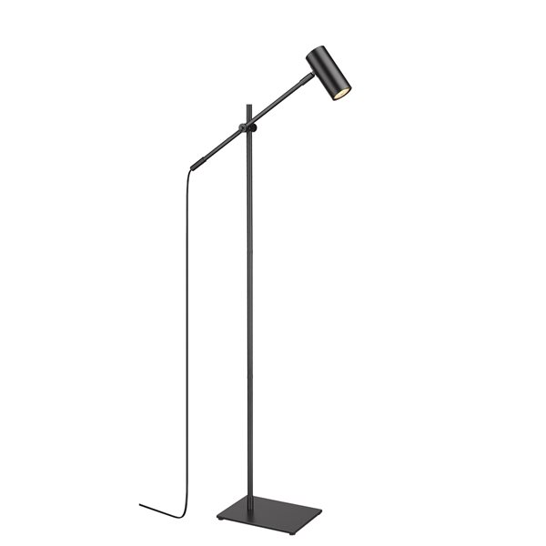 Z-Lite Calumet 48.25-in Matte Black Swing-Arm Floor Lamp