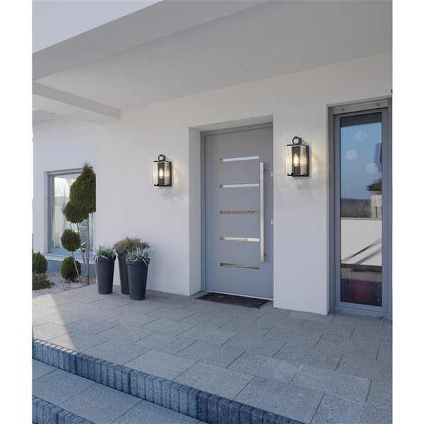 Z-lite Sana 12.75-in Black Hardwired Medium Base (E-26) Outdoor Wall Light