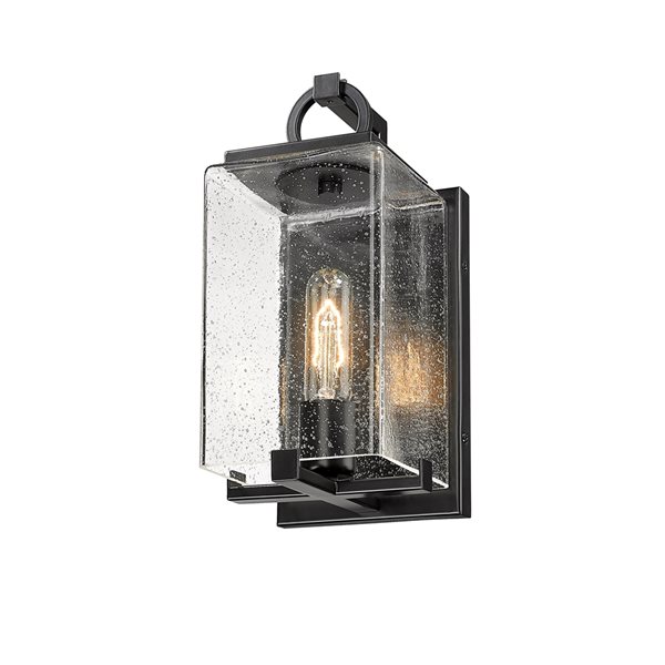 Z-lite Sana 12.75-in Black Hardwired Medium Base (E-26) Outdoor Wall Light