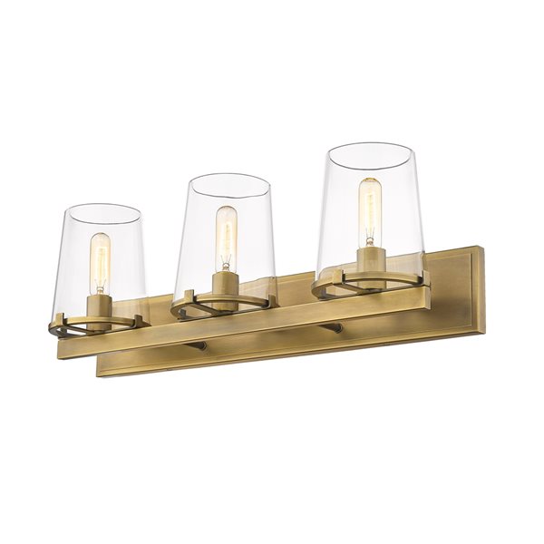 Z-lite Callista 3-light Brass Mid-century Vanity Light