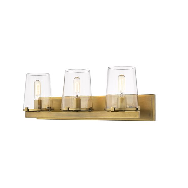 Z-lite Callista 3-light Brass Mid-century Vanity Light