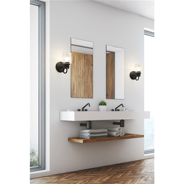 Z-lite Kinsley 5.25-in 1-light Matte Black Transitional Wall Sconce