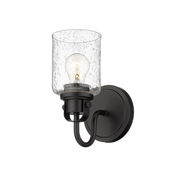 Z-lite Kinsley 5.25-in 1-light Matte Black Transitional Wall Sconce