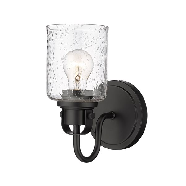 Z-lite Kinsley 5.25-in 1-light Matte Black Transitional Wall Sconce