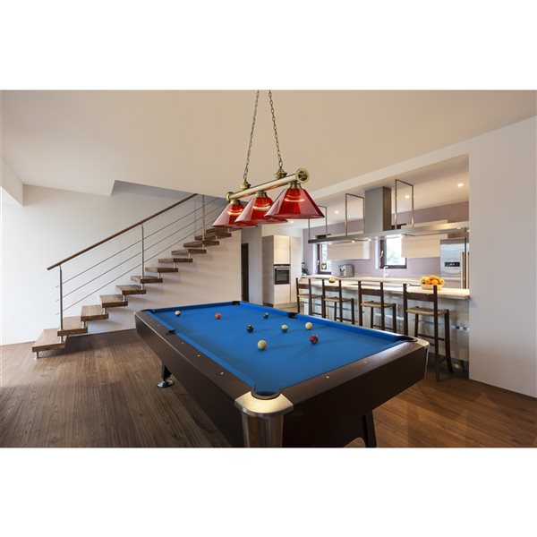 Z-Lite Cordon Rubbed Brass 3-Light PVC Pool Table Lighting