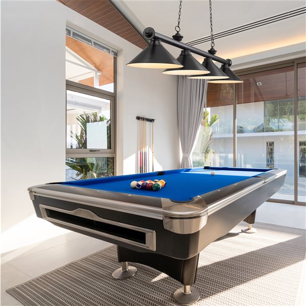 Z-Lite Cordon Matte Black 4-Light Metal Pool Table Lighting