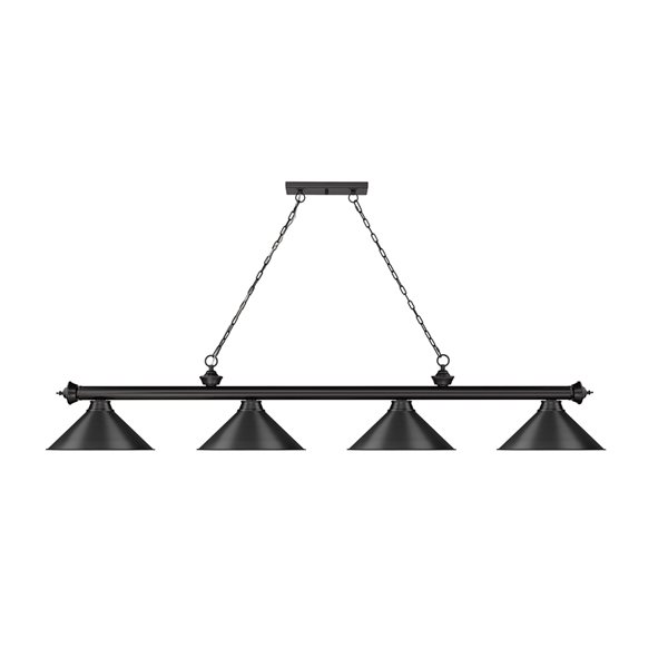 Z-Lite Cordon Matte Black 4-Light Metal Pool Table Lighting