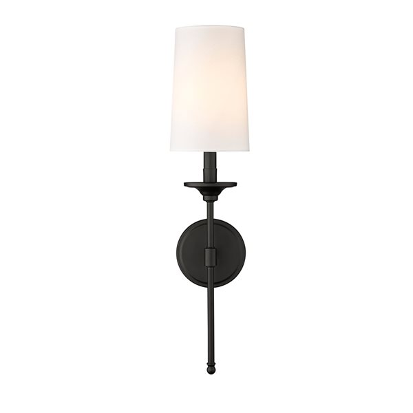 Z-lite Emily 5.5-in 1-light Matte Black Traditional Wall Sconce