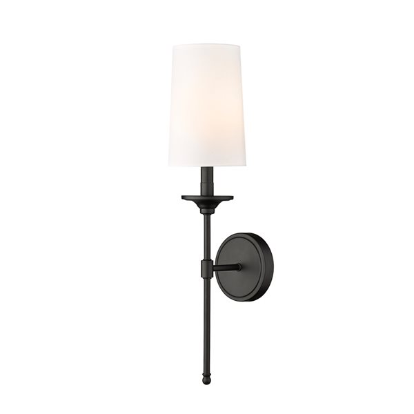 Z-lite Emily 5.5-in 1-light Matte Black Traditional Wall Sconce